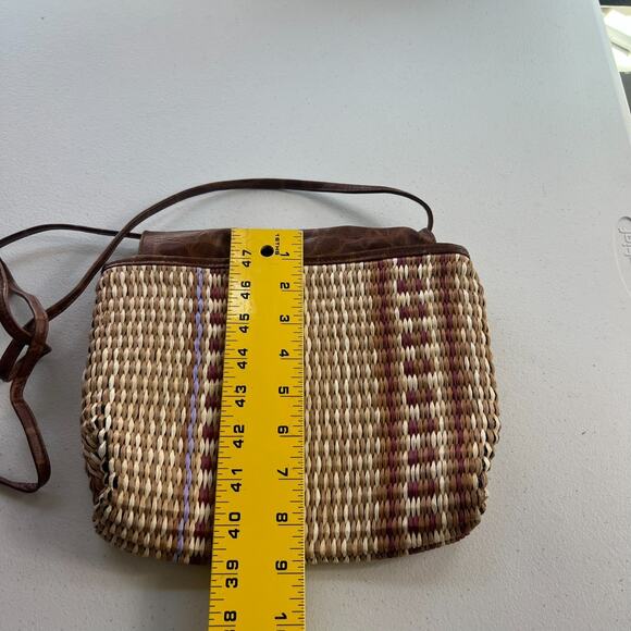 Paola Del Lungo Purse Handwoven Raffia Leather Top and Strap - Picture 4 of 12